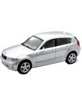 Метална количка Newray - BMW 1 Series Coupe, сребрист, 1:43 - 1t