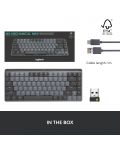 Механична клавиатура Logitech - MX Mechanical Mini, безжична, сива - 9t