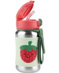 Метална бутилка Skip Hop Spark Style - Strawberry, 350 ml  - 2t