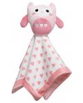 Мека кърпичка Pearhead - Owl pink, С играчка - 1t
