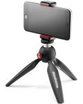 Мини статив Manfrotto - PIXI Smart + държач за смартфон, черен - 4t