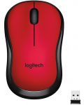 Мишка Logitech - M220 Silent, оптична, безжична, червена - 1t