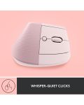 Мишка Logitech - Lift Vertical EMEA, оптична, безжична, розова - 6t