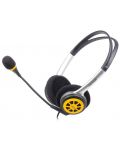 Слушалки с микрофон Microlab - K250, черни/жълти - 2t