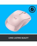 Мишка Logitech - M220 Silent, оптична, безжична, розова - 12t