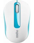 Мишка RAPOO - M10 Plus, оптична, безжична, бяла/синя - 1t