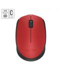 Мишка Logitech - M171, оптична, безжична, червена - 1t