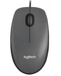 Мишка Logitech - M100, оптична, черна - 1t