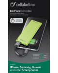 Портативна батерия Cellularline - FreePower Slim, 3000 mAh, зелена - 2t