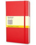 Джобен тефтер с твърди корици Moleskine Classic – Червен, листа на квадратчета - 1t