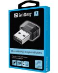 Мрежови адаптер Sandberg - Micro Wi-fi Dongle, 650 Mbit/s, черен - 2t