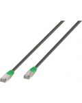 Мрежов кабел Vivanco - 45913, RJ45/RJ45, 10m, сив/зелен - 1t