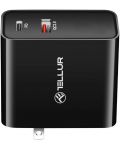 Зарядно устройство Tellur - Dual Port, USB-A/C, US/EU/UK, 48W, черно - 4t