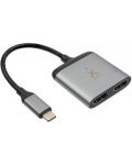 Мрежови адаптер A-solar - Xtorm XC202, USB -C/2x HDMI, сив - 1t