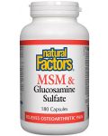 MSM & Glucosamine Sulfate, 180 капсули, Natural Factors - 1t
