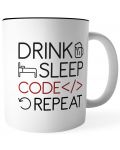 Чаша Humor: Adult - Drink Sleep Code Repeat - 1t