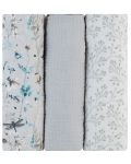 Муселинови кърпи KikkaBoo - Dreamy Fields, 100 х 100 cm, 3 броя, сиви - 1t