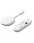 Мултимедиен плейър Google - Chromecast With Google TV, 4K UHD, бял - 1t