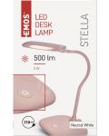 Настолна LED лампа Emos - Stella Z7602P, 5W, 12V, 500lm, 4000k, розова - 2t