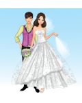 Нарисувай красиви сватбени рокли: Супер Булки и шаферки + стикери - 4t
