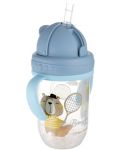 Нетечаща чаша със сламка Canpol babies Bonjour Paris - 270 ml, синя - 1t