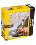 Мини пъзел New York Puzzle от 100 части - Щатска карта, Мейн - 2t