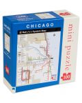 Мини пъзел New York Puzzle от 100 части - Карта на метрото, Чикаго - 2t