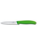 Нож за белене с назъбено острие Victorinox - Swiss Classic, 10 cm, зелен - 1t