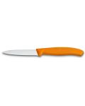 Нож за белене с назъбено острие Victorinox - Swiss Classic, 8 cm, оранжев - 1t