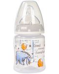 Шише Nuk First Choice - Disney, TC, със силиконов биберон, 150 ml, сиво/Йори с балон - 1t