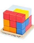 Образователен логически пъзел Bigjigs - Цветен куб - 1t