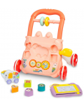 Образователна проходилка Caretero Toyz - Zoo Pusher, розова - 3t