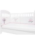 Обиколник за бебешко легло KikkaBoo - с дунапрен, 210 cm, Pink Bunny - 1t