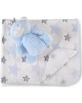 Одеяло с играчка Cangaroo -  Blue Bear, 90 x 75 cm - 1t
