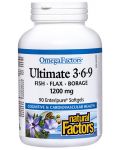 Omega Factors Ultimate 3-6-9, 1200 mg, 90 капсули, Natural Factors - 1t