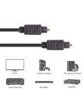 Оптичен кабел VCom - CV905, Toslink, 3m, черен - 3t