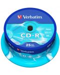 Оптичен носител Verbatim - CD-R 700MB 52X, Extra Protection Surface, 25 броя - 1t