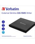 Оптично устройство Verbatim - External Slimline Mobile DVD ReWriter, USB 2.0 - 3t