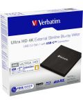 Оптично устройство Verbatim - External Slimline Ultra HD 4K, USB-C - 3t