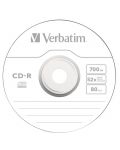 Оптичен носител Verbatim - CD-R 700MB 52X, Extra Protection Surface, 50 броя - 3t