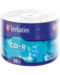 Оптичен носител Verbatim - CD-R 700MB 52X, Extra Protection Wrap, 50 броя - 1t