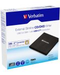 Оптично устройство Verbatim - External Slimline CD/DVD Writer, USB-C - 3t
