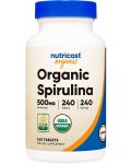 Organic Spirulina, 500 mg, 240 таблетки, Nutricost - 1t