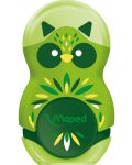 Острилка с гума 2 в 1 Maped Mini Cute - Loopy, зелена - 1t
