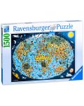 Пъзел Ravensburger от 1500 части - Карта на Земята - 1t