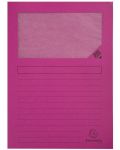 Папка за картотека Exacompta - L-образна, с прозорец, 120 g/m2, 22 x 31 cm, асортимент, 10 броя - 5t