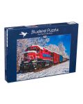 Пъзел Bluebird от 1500 части - Червен влак в снега - 1t