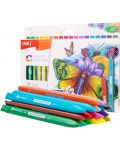 Пастели пластик Deli Color Emotion - EC20010, 18 цвята - 1t