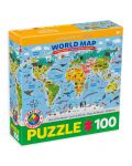 Пъзел Eurographics от 100 части - Карта на света - 1t