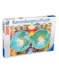 Пъзел Ravensburger от 3000 части - Антична карта на света - 1t
